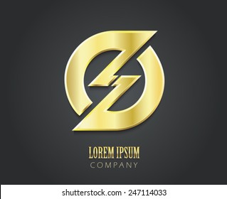 Creative vector logo design template. Golden symbol