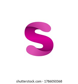 Creative vector logo letter s of twisted Ribbon for Title, Header. Colorful rounded. Modern design.