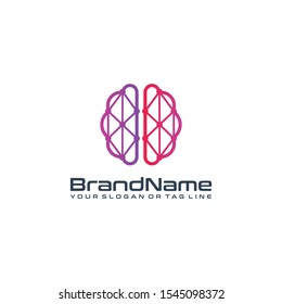 creative vector logo technology brain suitable for internet IT companies or computer ,icon, brain, symbol, template, company