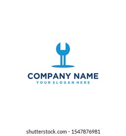 Creative vector logo wrench suitable for business companies wrench, icon, symbol, shield, padlock, glass, house,template, company