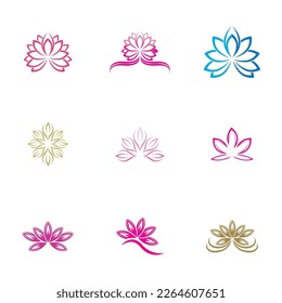 creative  Vector of  lotus flowers design logo set Template icon