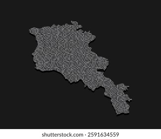 Creative vector map Armenia from silver sequins on background. Template Asia country for design, illustration, pattern, backdrop. Luxury style with shiny sparkle, glitter map Armenia