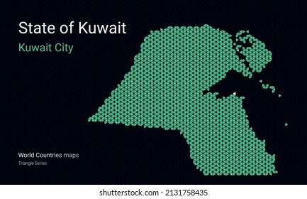 Mapa vectorial creativo de Cuwait. Mapa político. Capital de Cuwait. Mapas de países del mundo con fronteras. Estado de Kuwait