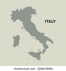 Creative vector map Italy from dots, points isolated on background. Digital template Europe country for pattern, design, illustration, backdrop. Concept silhouette of the map state Italy