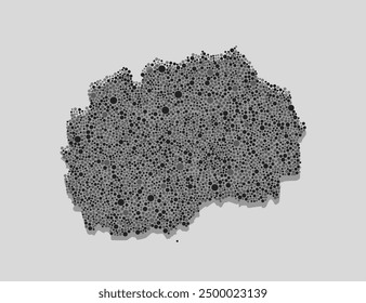 Creative vector map Netherlands from random black dots isolated on background. Abstract template Europe country for pattern, design, illustration, backdrop. Concept silhouette of map state Netherlands