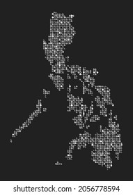 Creative vector map Philippines made silver sequins isolated on background. Template Asia country for design, illustration, pattern, backdrop. Concept luxury style with sparkle map state Philippines
