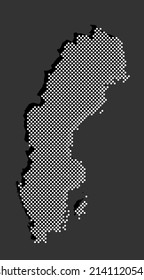 Creative vector map Sweden from dots, points isolated on background. Digital template Europe country for pattern, design, illustration, backdrop. Concept silhouette of the map state Sweden