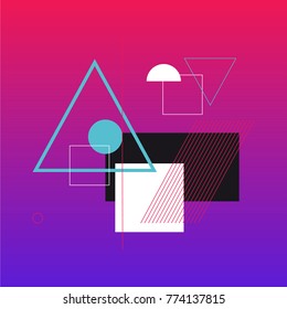 Creative vector modern geometrical shapes poster