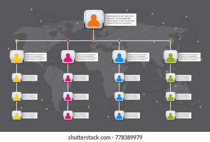 Creative vector modern style illustration corporate rganizational chart slide of isolated on background. Business work flowchart process. Art design blank template. Infographic structure icon element.