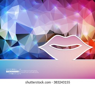 Creative vector mouth. Art illustration template background. For presentation, layout, brochure, logo, page, print, banner, poster, cover, booklet, business infographic, wallpaper, sign, flyer.