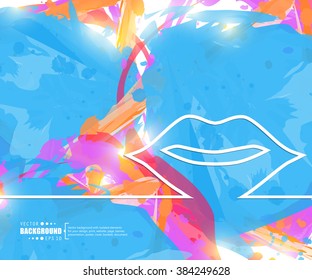 Creative vector mouth. Art illustration template background. For presentation, layout, brochure, logo, page, print, banner, poster, cover, booklet, business infographic, wallpaper, sign, flyer.