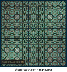 Creative Vector mystery dark golden pattern. Modern stylish sleek stitched glow texture. Contemporary graphic design. Gold collection
