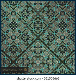 Creative Vector mystery dark golden pattern. Modern stylish sleek stitched glow texture. Contemporary graphic design. Gold collection