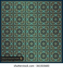 Creative Vector mystery dark golden pattern. Modern stylish sleek stitched glow texture. Contemporary graphic design. Gold collection