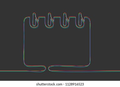 Creative vector notepad. One line style illustration