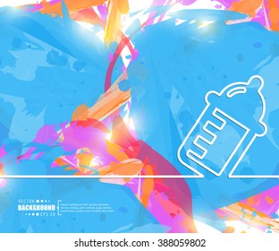 Creative vector nursing bottle. Art illustration template background. For presentation, layout, brochure, logo, page, print, banner, poster, booklet, business infographic, wallpaper, sign, flyer.