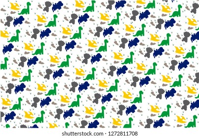 Creative Vector pattern of dinosaur. Children's background for fabric, textile. Vector