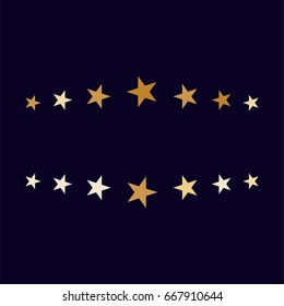 Creative vector pattern with stars arranged on a grid. Light brown, beige or ocher stars on a dark blue background. American national symbols or cowboy, denim design elements. Trendy hipster pattern.