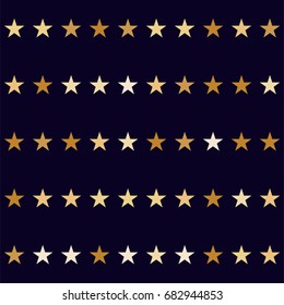 Creative vector pattern with stars arranged on a grid. Light brown, beige or ocher stars on a dark blue background. American national symbols or cowboy, denim design elements. Trendy hipster pattern.
