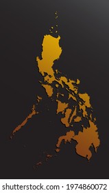 Creative vector Philippines country gold, golden style map isolated on background. Philippine islands template for pattern, report, infographic, banner. Asia nation business silhouette sign concept