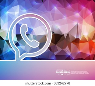 Creative vector phone. Art illustration template background. For presentation, layout, brochure, logo, page, print, banner, poster, cover, booklet, business infographic, wallpaper, sign, flyer.