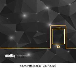 Creative vector phone. Art illustration template background. For presentation, layout, brochure, logo, page, print, banner, poster, cover, booklet, business infographic, wallpaper, sign, flyer.