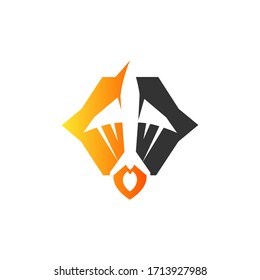 Creative vector plane in orange and grey color. Flat design plane for your best business symbol. Vector illustration EPS.8 EPS.10