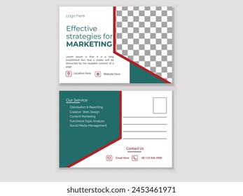Creative Vektorgrafik Postkartendesign für Business Solution und Marketing Agency 