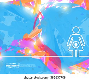 Creative vector pregnant. Art illustration template background. For presentation, layout, brochure, logo, page, print, banner, poster, cover, booklet, business infographic, wallpaper, sign, flyer.