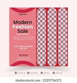 Creative vector premium fashion sale social media post template. Social Media Post Design For Eid Sale.