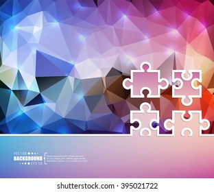 Creative vector puzzle. Art illustration template background. For presentation, layout, brochure, logo, page, print, banner, poster, cover, booklet, business infographic, wallpaper, sign, flyer.