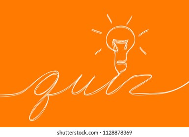 Creative vector quiz. One line style illustration