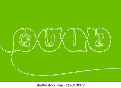 Creative vector quiz. One line style illustration