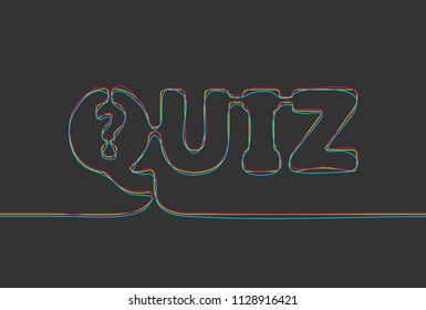 Creative vector quiz. One line style illustration