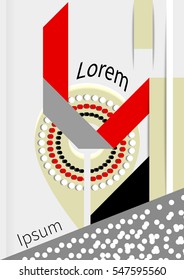 Creative vector red, gray, black, gold and white business brochure. Geometric pattern. Cover design template. A4. EPS 10.