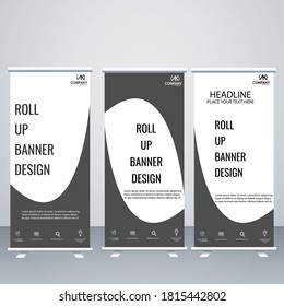 Creative vector roll up banner design