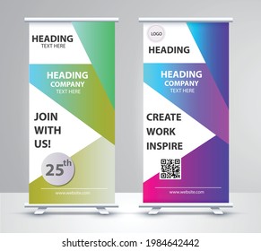 Creative vector roll up banner design