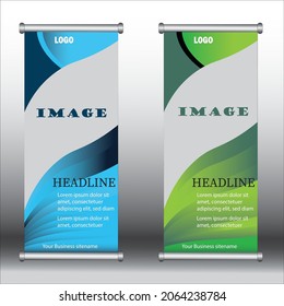 Creative Vector Roll up banner design,Abstract,Shapes Modern