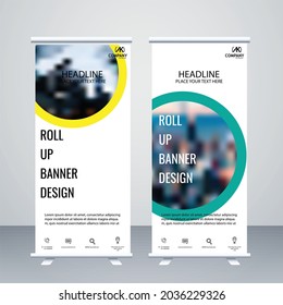 Creative Vector  roll up banner template design