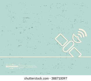 Creative vector satellite. Art illustration template background. For presentation, layout, brochure, logo, page, print, banner, poster, cover, booklet, business infographic, wallpaper, sign, flyer.