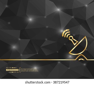 Creative vector satellite dish. Art illustration template background. For presentation, layout, brochure, logo, page, print, banner, poster, booklet, business infographic, wallpaper, sign, flyer.