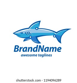 creative vector shark tech logo concept illustration