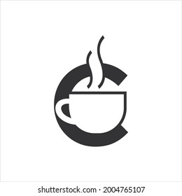 creative vector simple logo design initial c coffe