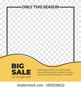 Creative vector simple modern big big sale social media post template. professional web banner promotion. 