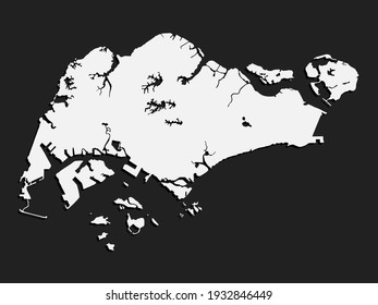 Creative vector Singapore country border map isolated on background. East islands country template for pattern, report, infographic, banner. Asia nation business silhouette sign concept