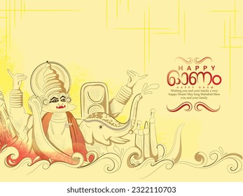 Creative vector sketch for Happy Onam festival of South India Kerala