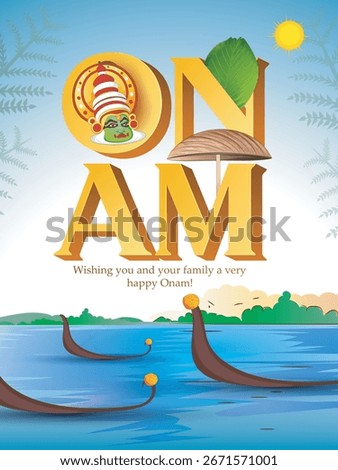 Creative vector sketch for Happy Onam festival of South India Kerala