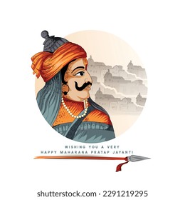 Dibujo vectorial creativo de Maharana Pratap jatanti.

