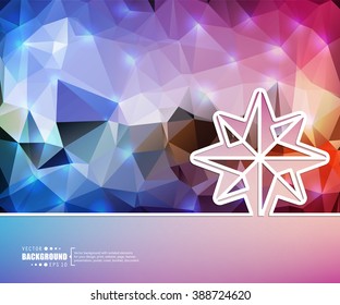 Creative vector snowflake. Art illustration template background. For presentation, layout, brochure, logo, page, print, banner, poster, cover, booklet, business infographic, wallpaper, sign, flyer.