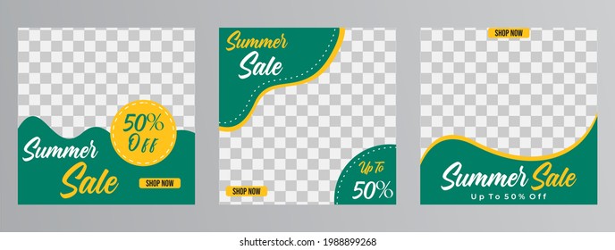 Creative vector of social media post template for summer, Perfect for social media post, background and web internet ads.